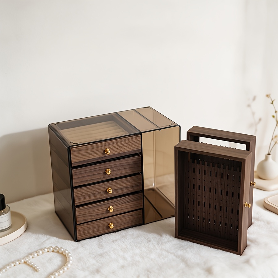 Exquisite Multi-Layer Walnut Jewelry Storage Box